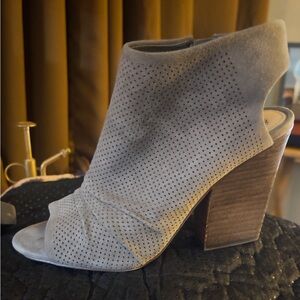 Vince Camuto Gray Perforated Heeled Ankle Boots